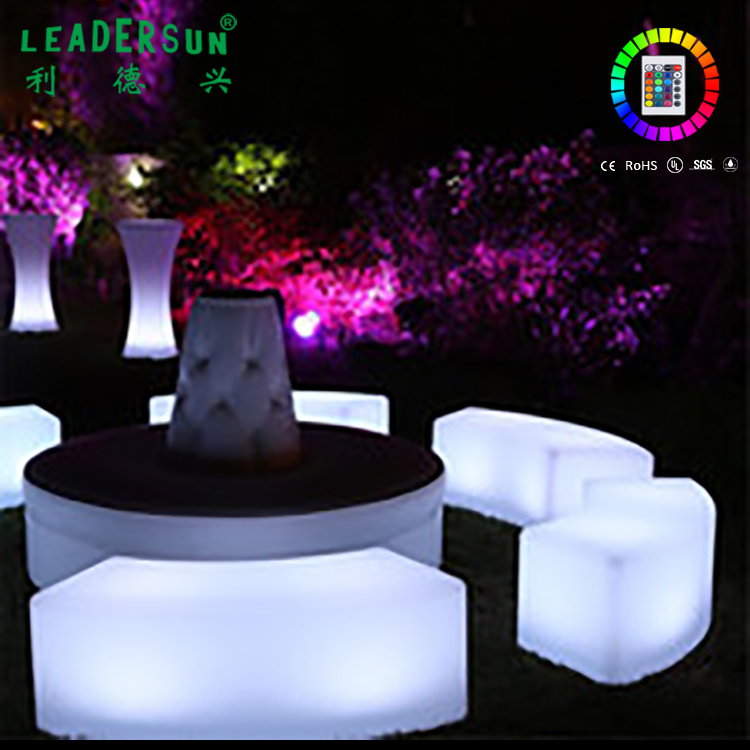 Intelligent LED illuminated 16mood color rechargeable outdoor indoor bar club bench Plastic Party Chair