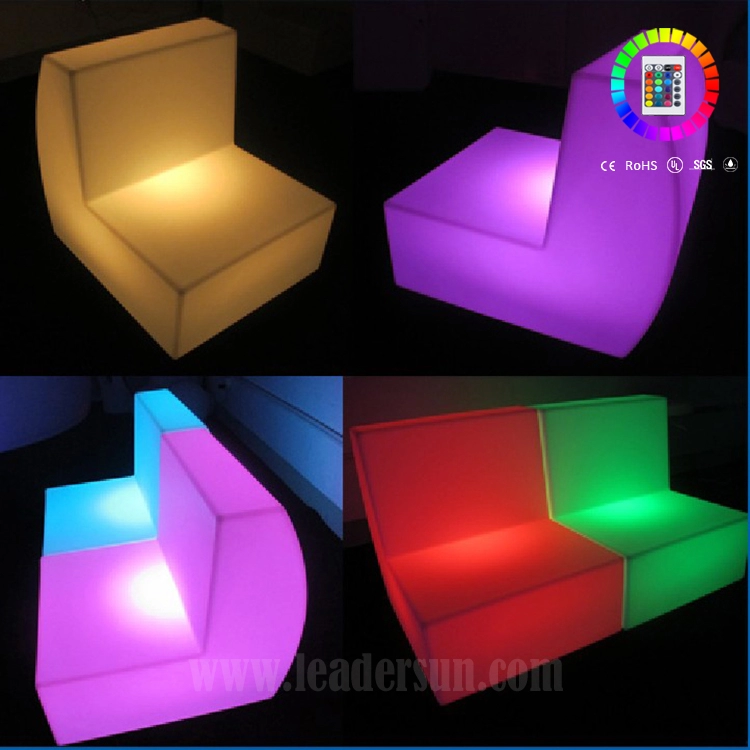 Full of Design Party Furniture Set Plastic LED Bar Sofa Chair Night Club Illuminated LED Sofa