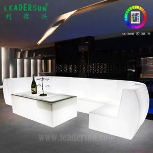 Full of Design Party Furniture Set Plastic LED Bar Sofa Chair Night Club Illuminated LED Sofa