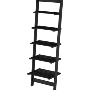 5-Tier Ladder Shelf, Modern Tall Wood Leaning Shelf Organizer for Living Room, Bathroom, Office, Bedroom