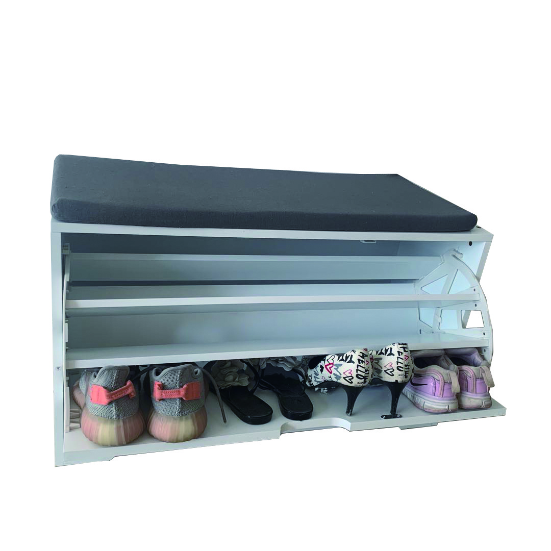 Factory Wooden Shoe Bench with Storage Drawers & Padded Seat Bench Shoe Cabinet Furniture shoe rack storage organizer