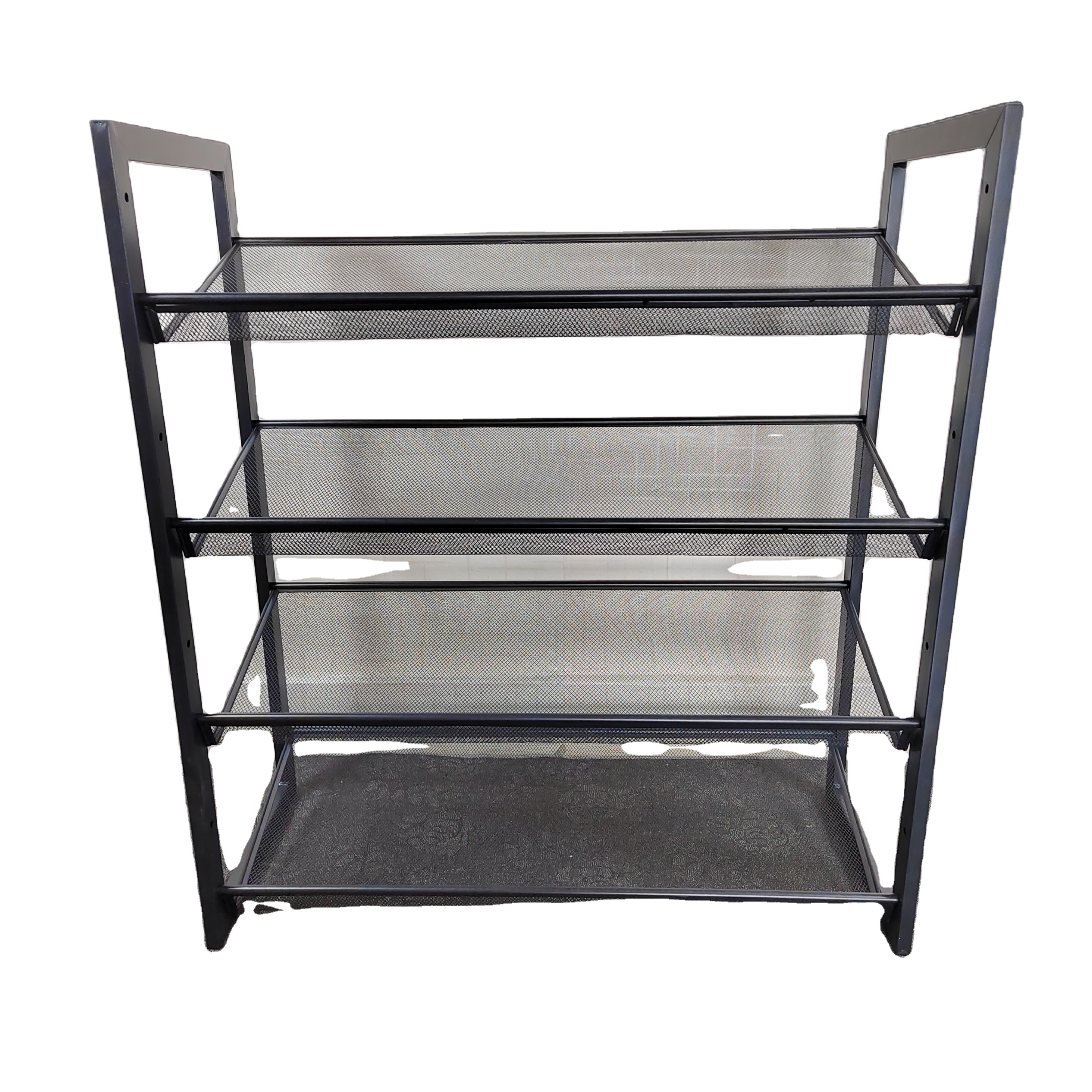 4-Tier Stackable Shoe Organizer 12-16 Pairs of Shoes Storage Customized 4 Tier Shelf Metal Shoe Rack