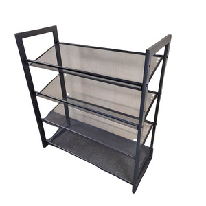 4-Tier Stackable Shoe Organizer 12-16 Pairs of Shoes Storage Customized 4 Tier Shelf Metal Shoe Rack