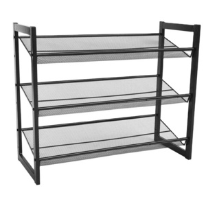 3-Tier Stackable Shoe Organizer 12-16 Pairs of Shoes Storage Customized 3 Tier Shelf Metal Shoe Rack