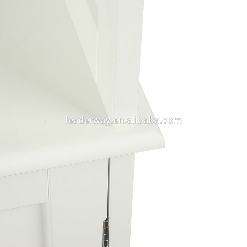 Top quality wood slim shelf storage tall cabinet bath linen tower