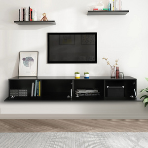 Modern Simple Floating TV  cabinet Wall mounted TV stand with storage sections  for living room