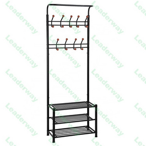 Factory Price Wholesale Metal Hanger Clothes Standing Coat Shelf Hook Rack