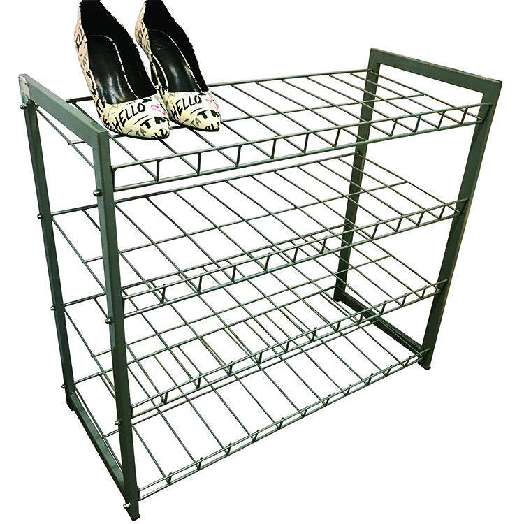 3 Tiers Simple Coated Boot Tidy Storage Stand Commercial Metal Shoe Rack Storage Organizer