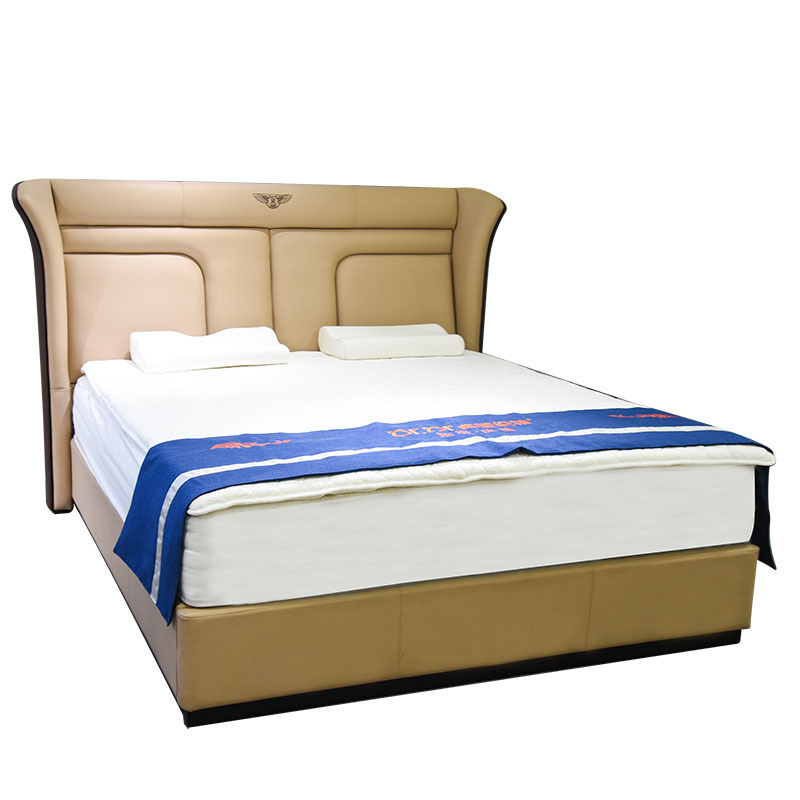 Fabric Gel Memory Foam Hybrid Mattress with High Quality Knitted OEM ODM Mattress Queen King Size Home Furniture Modern Beige