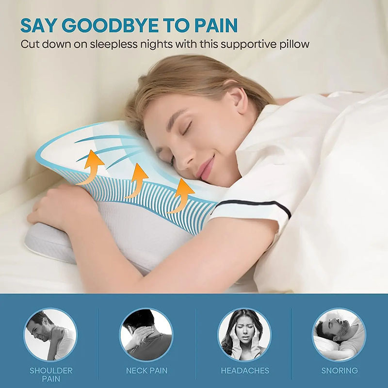 Customized Ergonomic Cervical Pillow for Sleeping Orthopedic Support Pillows Odorless Contour Neck Pain Memory Foam Pillow 80