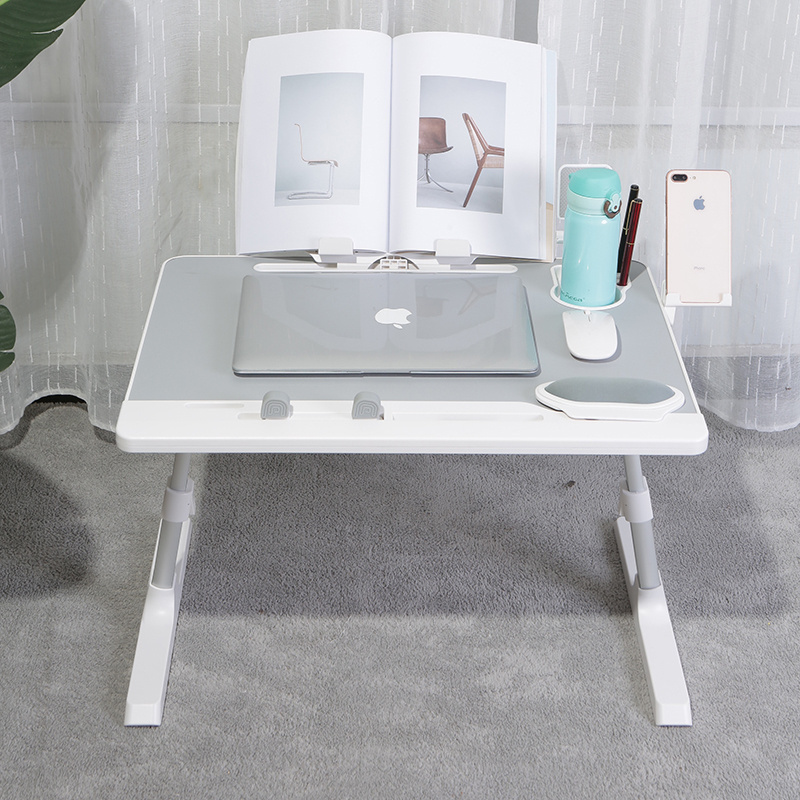 adjustable laptop table bed tray desk folding lap study desk with cupholder