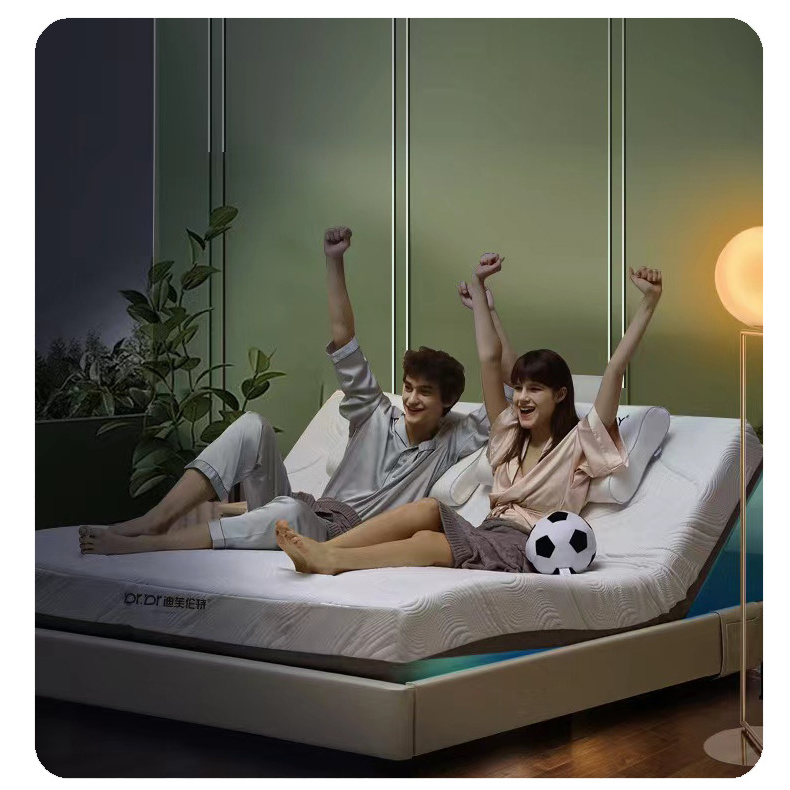 OEM 12 inch Queen Size Euro Top Foam Encasement air mattress Ajustable Lifting air music massage Smart Mattress