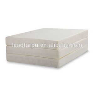 Folding Foldable Foam Bed and Mattress Set Sponge Bed Mattress Furniture Fabric Portable Outdoor Floor Travel Home Bedroom Beige