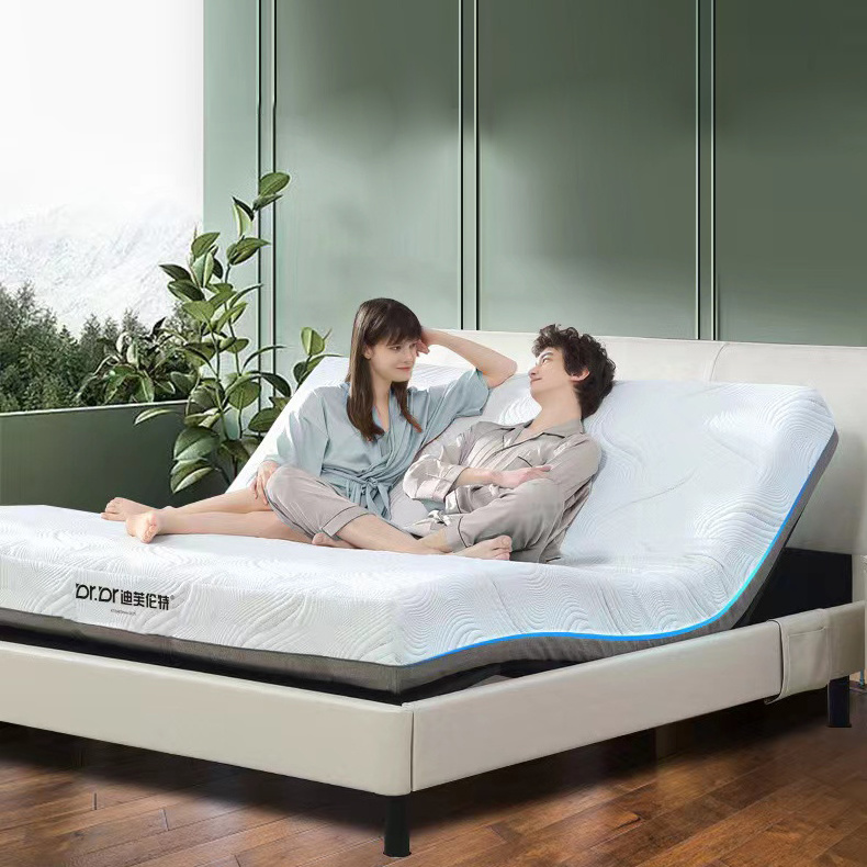 OEM 12 inch Queen Size Euro Top Foam Encasement air mattress Ajustable Lifting air music massage Smart Mattress