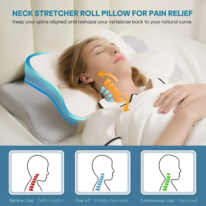 Customized Ergonomic Cervical Pillow for Sleeping Orthopedic Support Pillows Odorless Contour Neck Pain Memory Foam Pillow 80