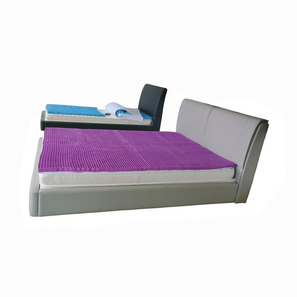 Factory customize polymer elastic TPE gel grid rolled up pad 3 inch king queen size silicone cooling bed mattress topper