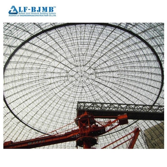 light weight prefab space frame steel structure dome roof truss