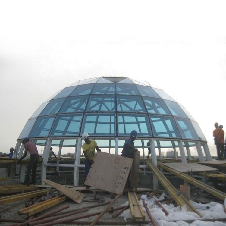 Steel Structure Large Span  Prefab Dome Glass Roof Mosque Skylight Church Roof