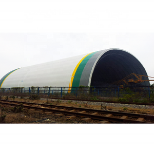 Prefabricated large span steel truss structure roof bulk storage shed coal warehouse cement plant