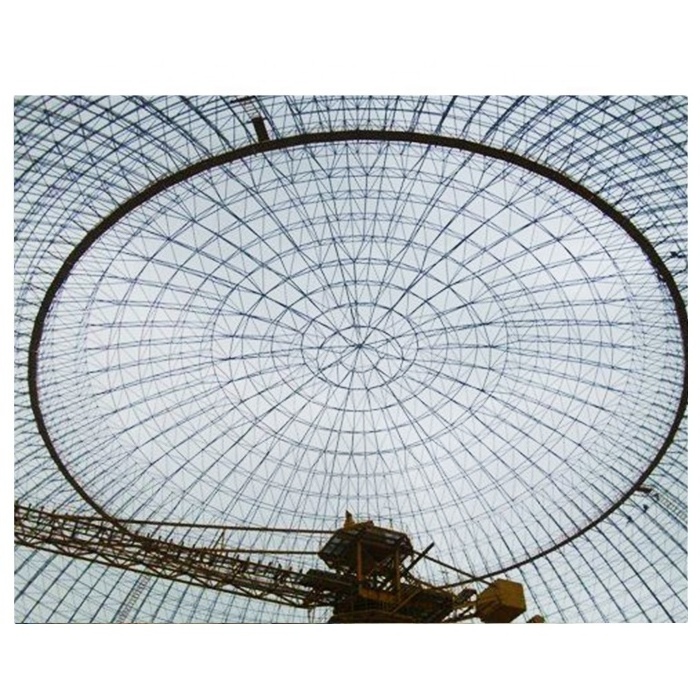 light weight prefab space frame steel structure dome roof truss