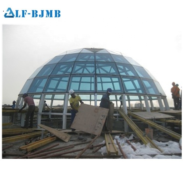 Prefabricated Steel Space Frame Building Glass Dome House