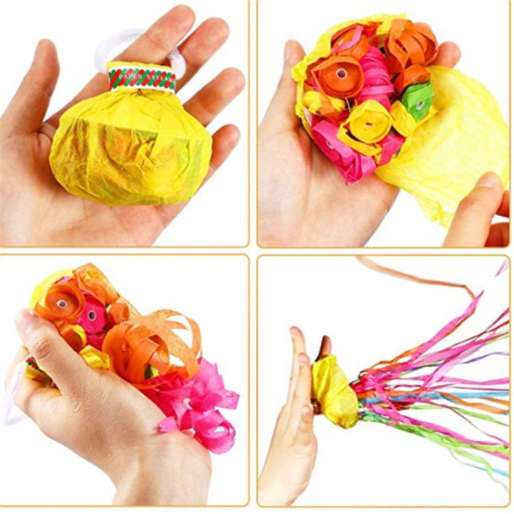 Hand Throwing Ribbon Spider Silk Flame Retardant Paper Pull Ring Bar Atmosphere Stage Magic Props Hand Toss Streamers