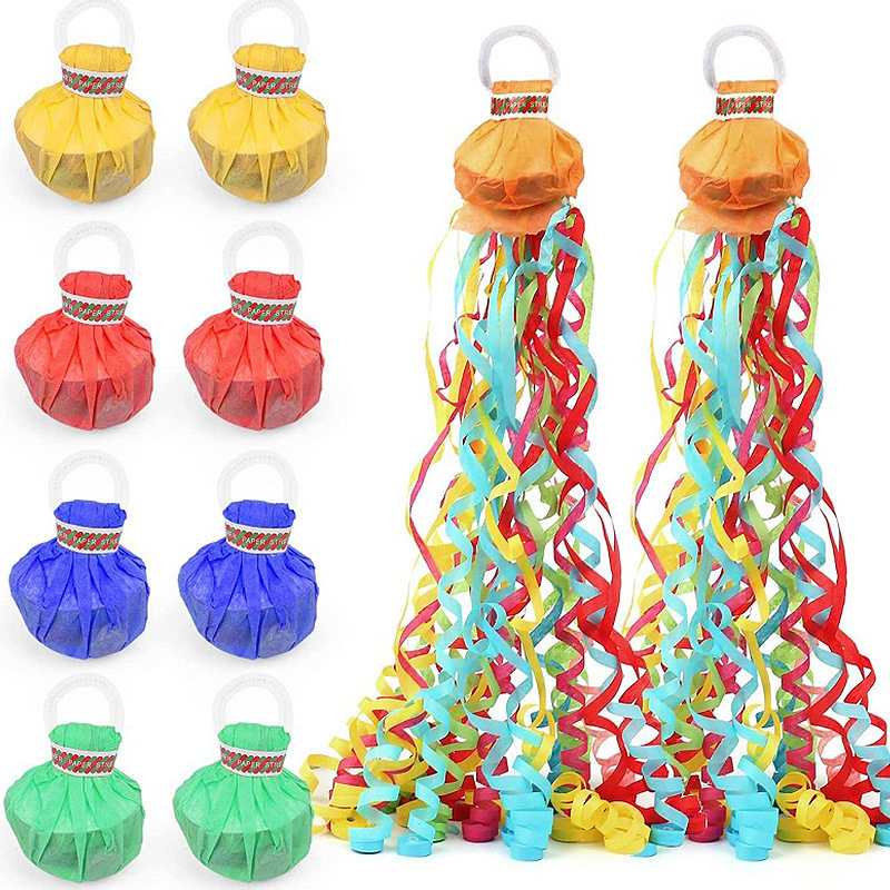 Hand Throwing Ribbon Spider Silk Flame Retardant Paper Pull Ring Bar Atmosphere Stage Magic Props Hand Toss Streamers