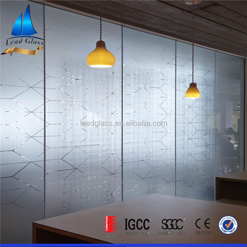 Frosted Glass Frosted Tempered Glass Price / Interior Frosted Glass Wall Panels For Room Partition Divider