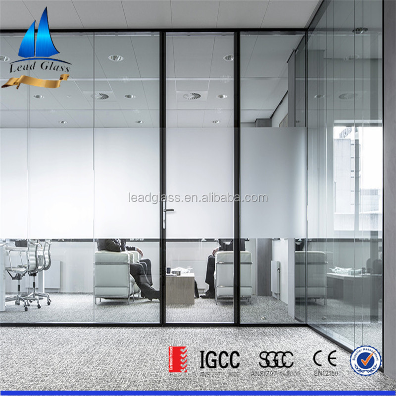 Frosted Glass Frosted Tempered Glass Price / Interior Frosted Glass Wall Panels For Room Partition Divider