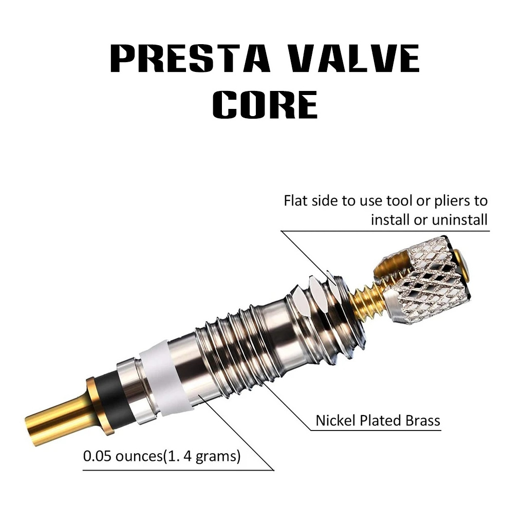 Bicycle Removable Presta Valve Core Bike Replacement Brass Tubeless Core  for Road Bikes,MTB and More