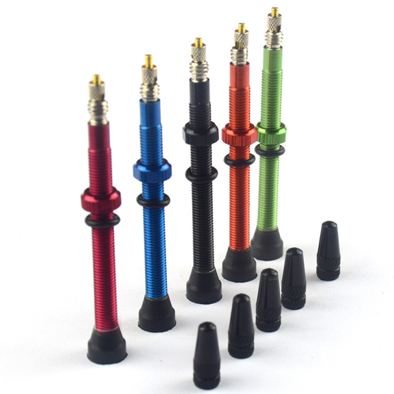 34/40/44/46/48/60/64/80MM Alloy Stem Bicycle F/V Presta Tubeless Tire Valve Road Bike MTB Nipple Alloy Valve Cap