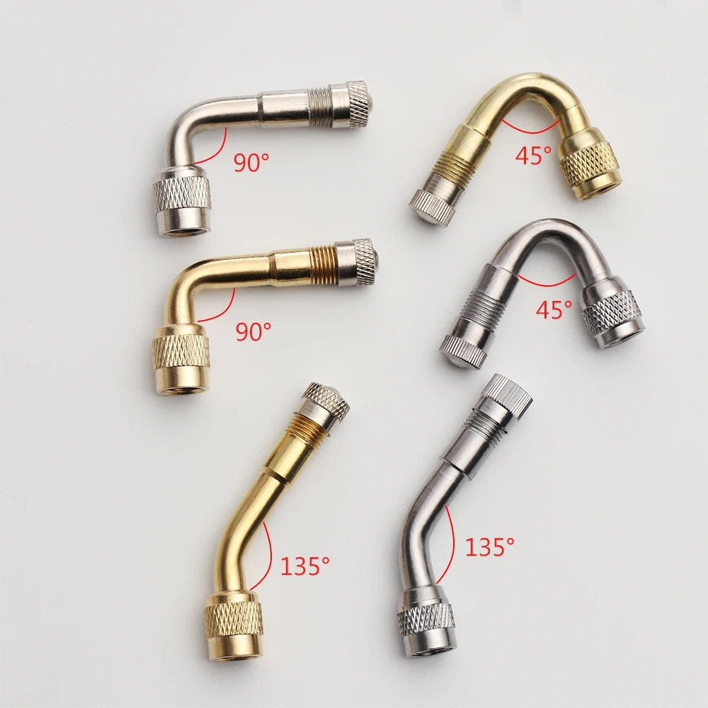 1Pc 45/90/135 Degree Valve Stem Extension Brass Valve Stem Extenders for Bikes Car Truck Motorhome Trailer