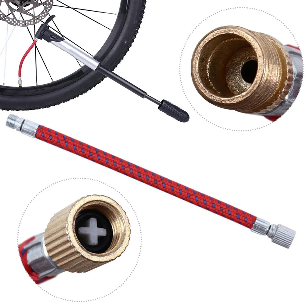 Road Bike Bicycle MTB Mountain Bike Air Pump Inflator Extension Hose Compatible with Schrader Valve and presta valve