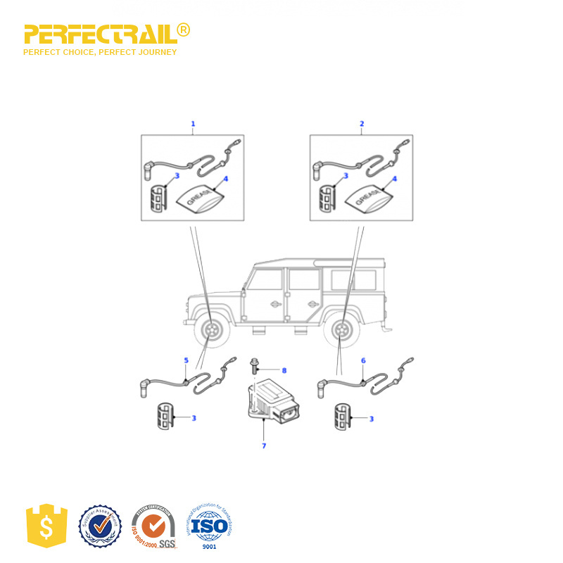 PERECTRAIL LR023690 Car Parts ABS Wheel Speed Sensor For Land Rover Defender Cabrio Pick Up Station Wagon L316 2006-2016