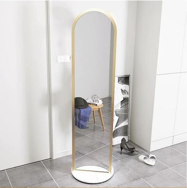 New simple modern bedroom home marble wearing mirror iron floor standing dress up hanging clothes bag hat rack