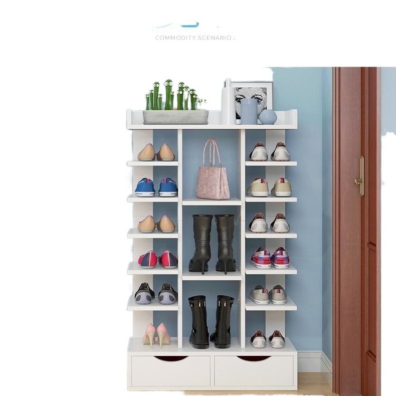 Simple Living Room MDF Wooden Shoe Cabinet  Portable Storage Shelves Cabinet Modern Shoe Organizer For Entry