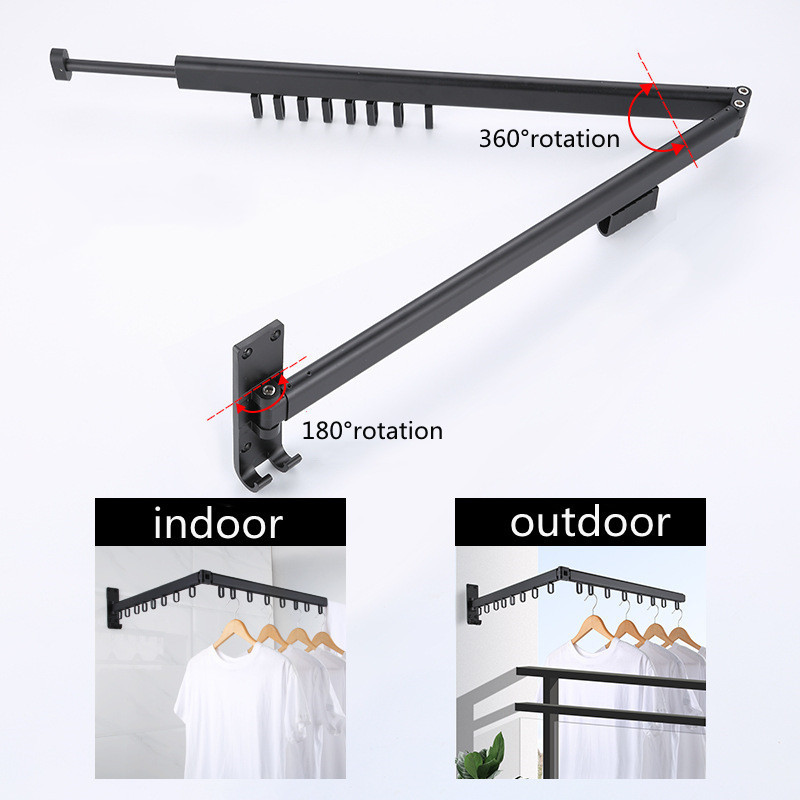 Wall Mounted 3-Layer Folding Drying Rack No Punching Dry Cloth Rack Laundry Clothes Drying Rack