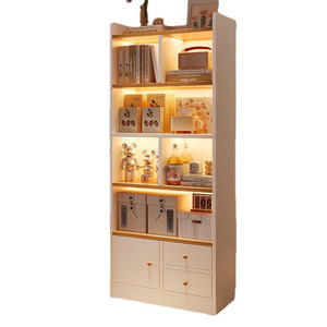 Wholesale Solid Wood Multi-Layer bookshelf white storage holders racks with drawer storage racks shelving units