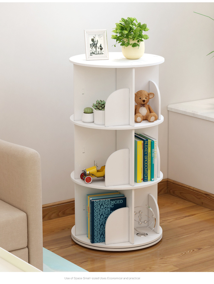 360 Degree Rotating Bookshelf Rotatable Children Bookshelf Home Furniture Revolving Storage Holders Racks Bookcase For Kids