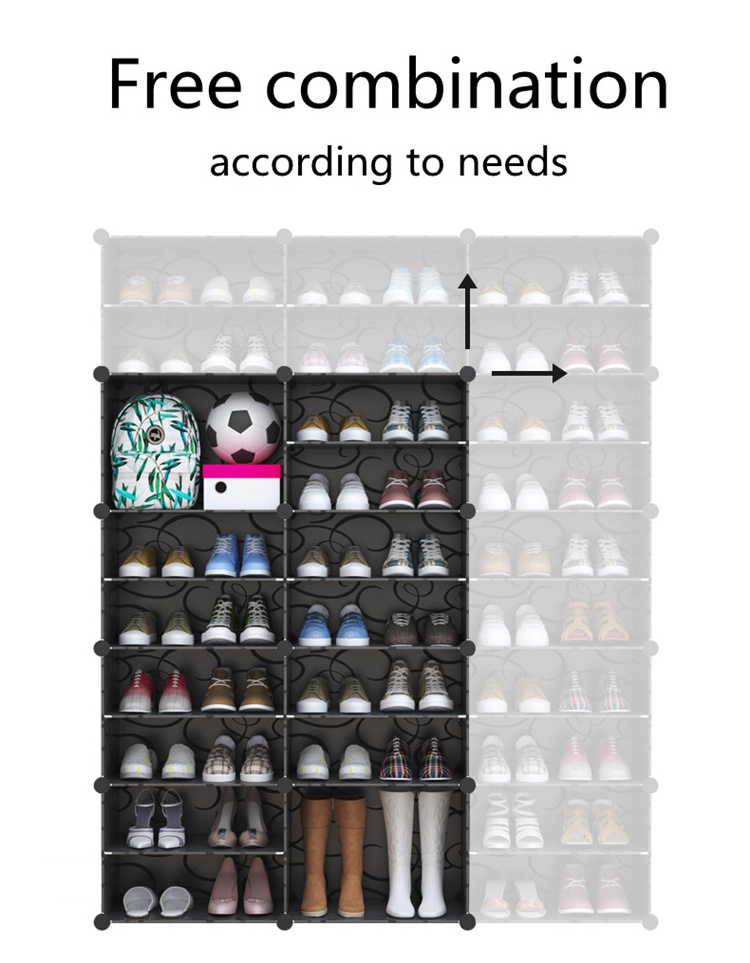 Multi Use DIY  Cabinet Style Shoe Rack Simple Dust-proof  Plastic Cabinet Shoe Storage