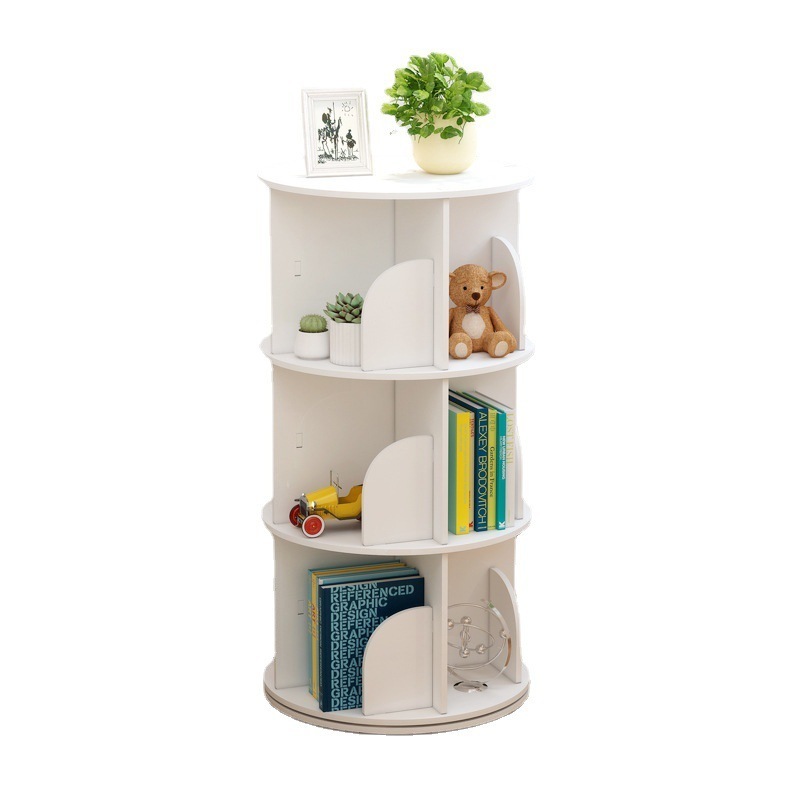 360 Degree Rotating Bookshelf Rotatable Children Bookshelf Home Furniture Revolving Storage Holders Racks Bookcase For Kids