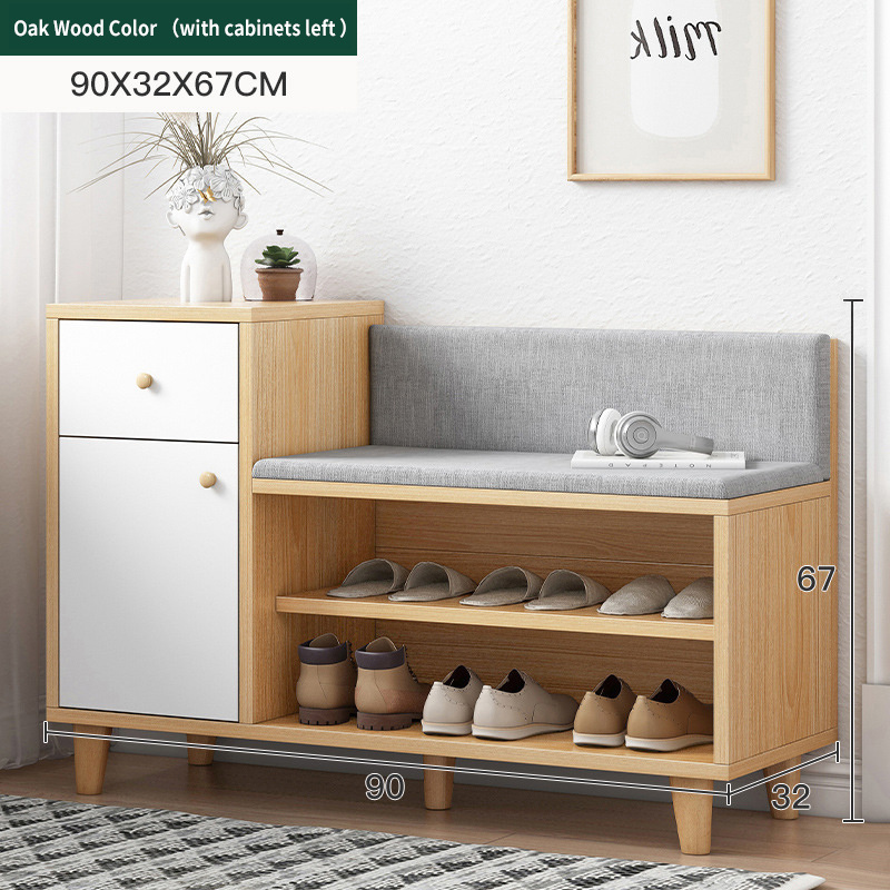 Hot Sales Household Furniture Wooden Shoe Organizer Modern Style Shoes Changing Bench With Sponge Cushion For Entry Way