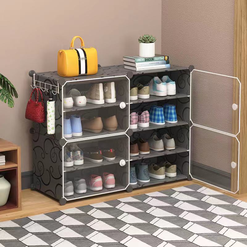 Multi Use DIY  Cabinet Style Shoe Rack Simple Dust-proof  Plastic Cabinet Shoe Storage