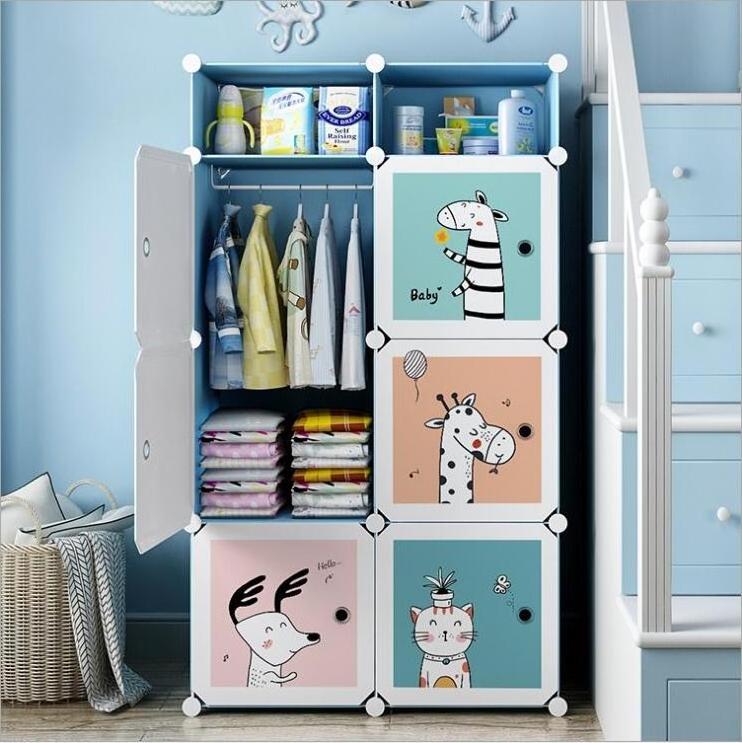 Modern household furniture bedroom multifunctional detachable combination simple plastic baby children wardrobe storage cabinet