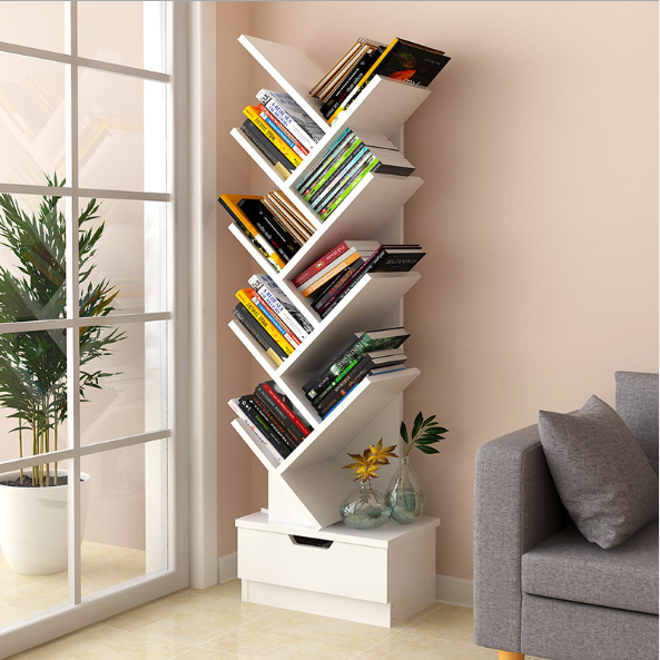 Wholesale Creative Expandable Tree Shaped Bookshelf Wooden Kids Children Book Rack Furniture Sets Bookcase For Kids