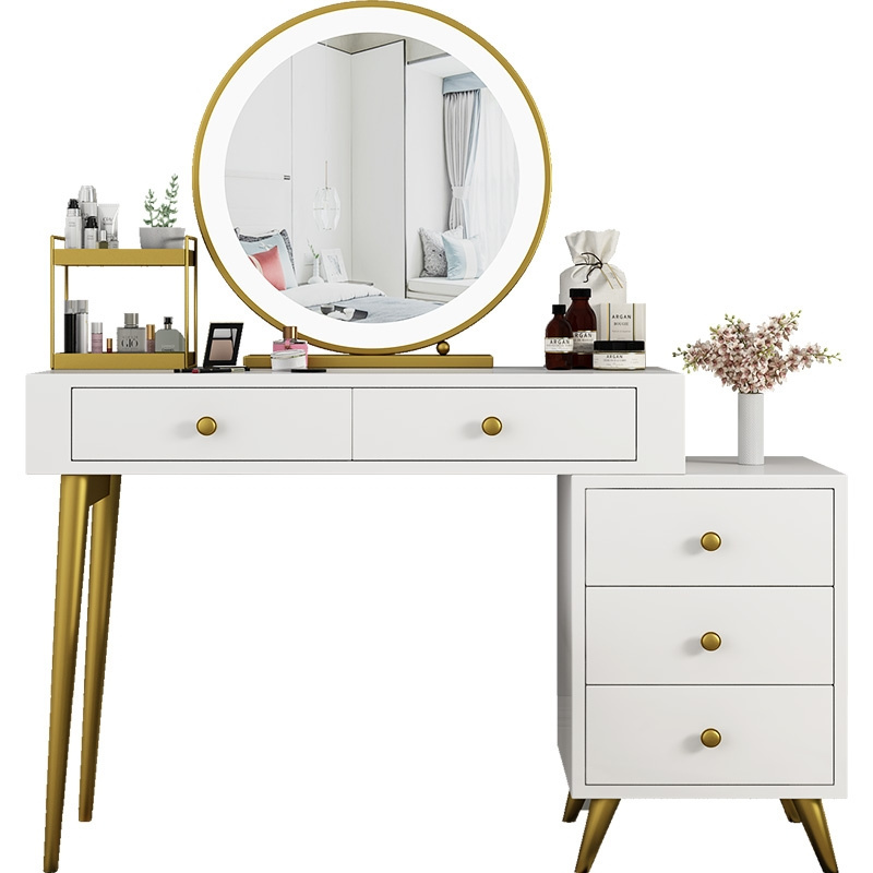 Modern Storage Dresser Makeup Table Bedroom Dressing Table With Mirror And Stool Modern Storage Dresser