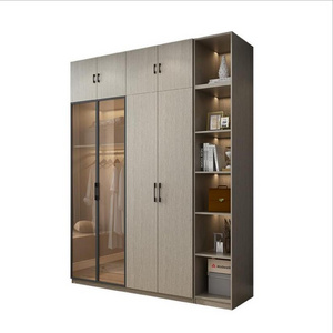 Modern custom furniture bedroom cloakroom combined whole glass door closet wardrobe