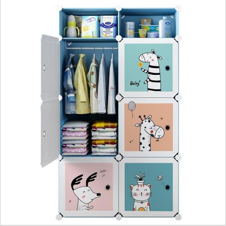 Modern household furniture bedroom multifunctional detachable combination simple plastic baby children wardrobe storage cabinet