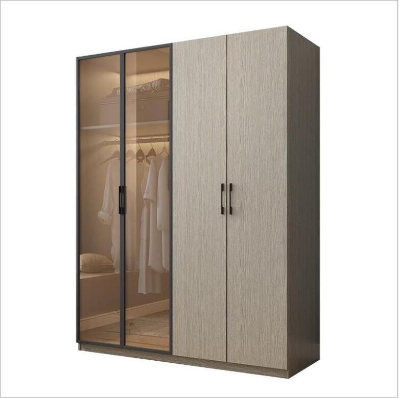 Modern custom furniture bedroom cloakroom combined whole glass door closet wardrobe