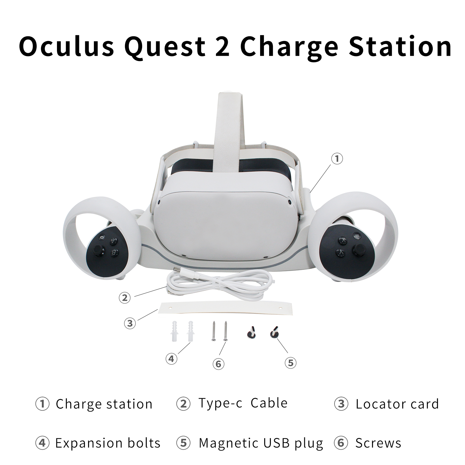 Desk Stand Wall Mount Charging Station For Oculus Quest 2 VR Headset Charger Charging Dock Station